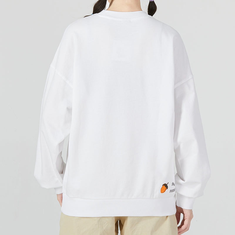 (WMNS) PUMA FF Bubble Sleeve Crew Neck Sweatshirt 'White' 538779-02 - 4