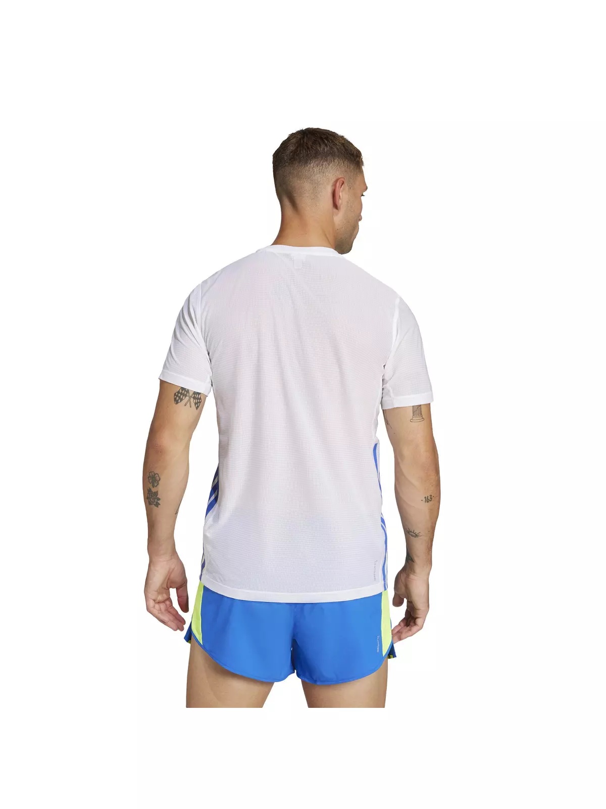 Men's Adizero Retro Running Tee -White/Blue - 2