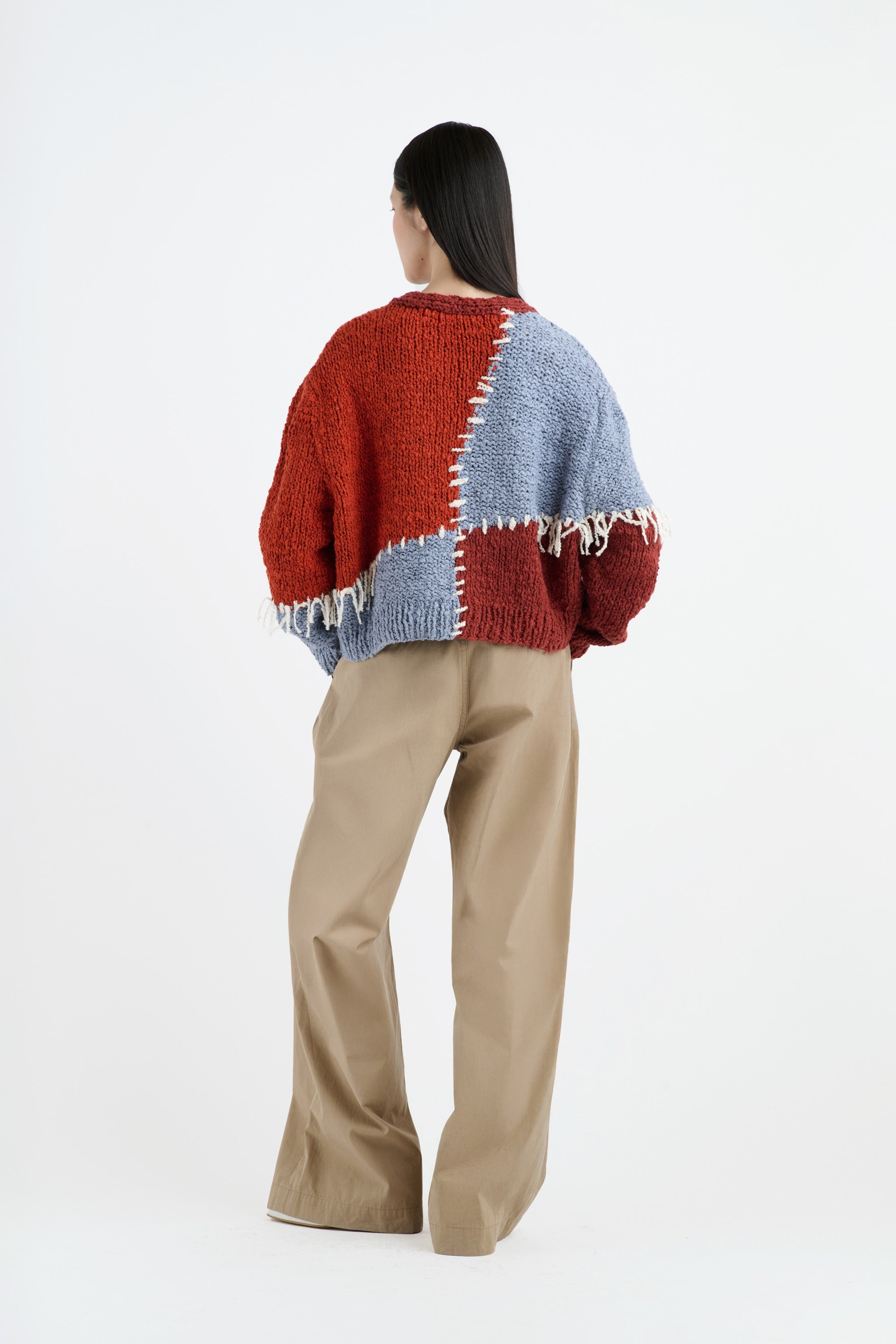 PATCHWORK BOUCLE CARDIGAN - 4