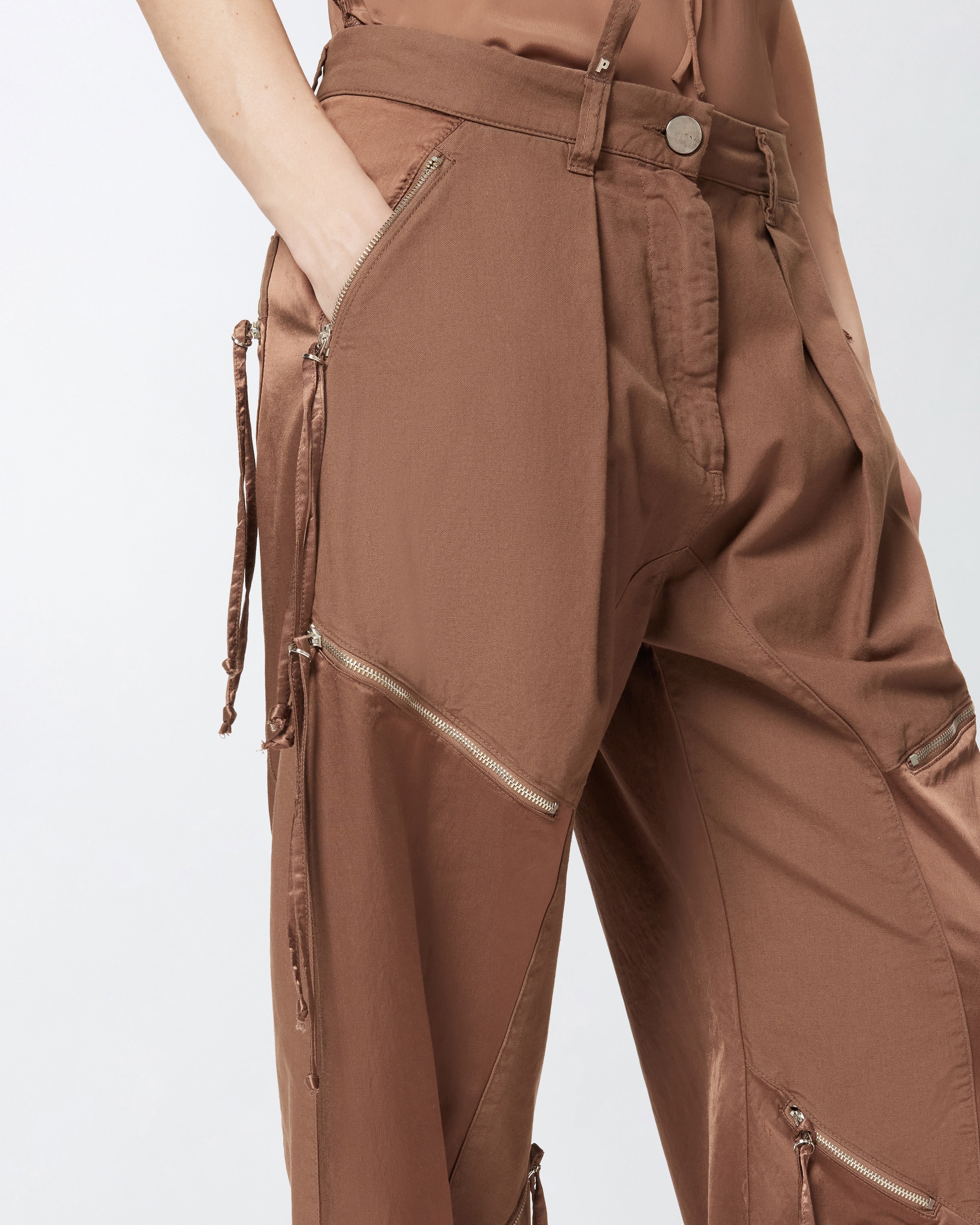 P-PANTS IN GABARDINE AND SATIN WITH ZIP - 5