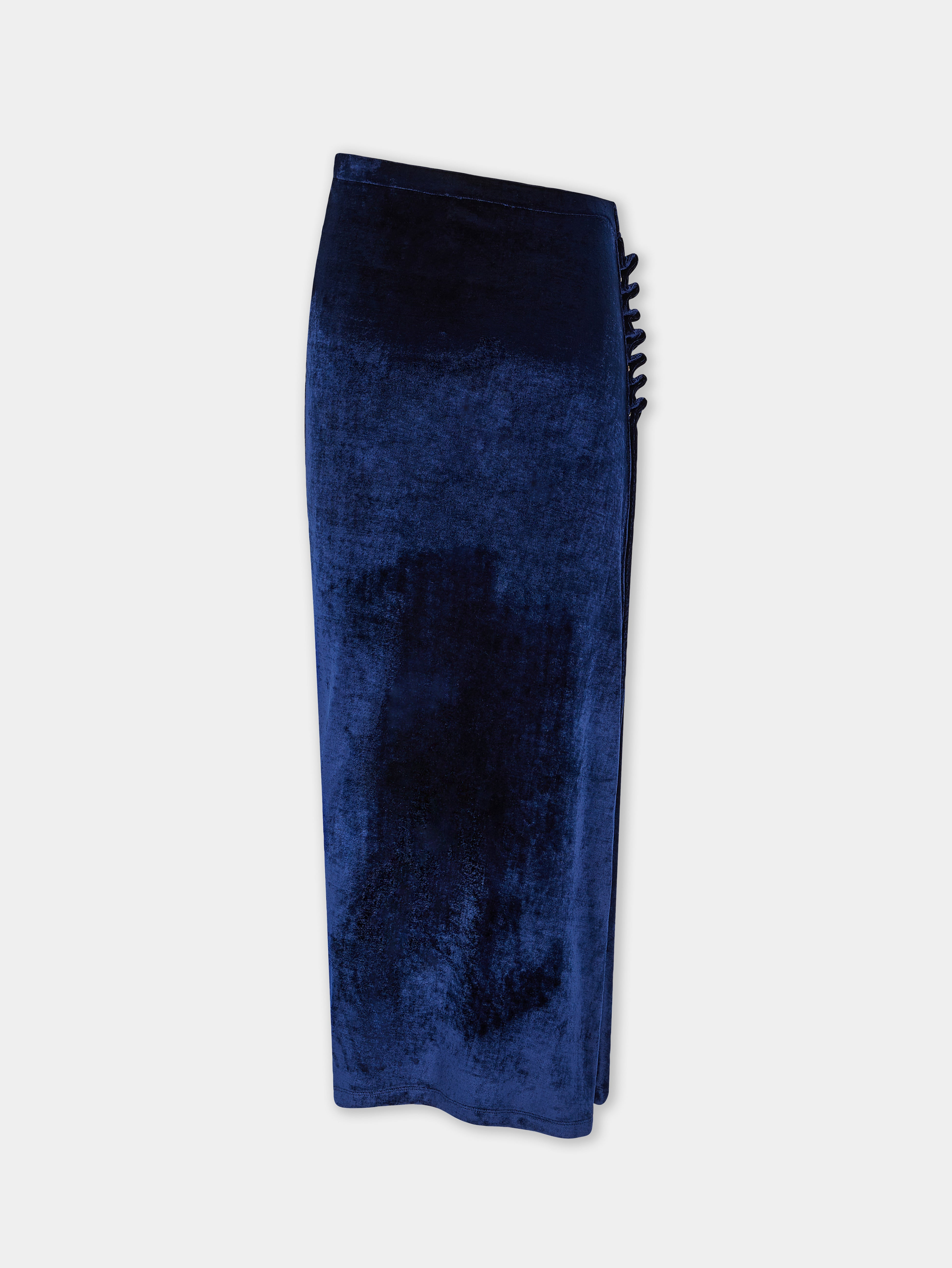 DRAPED MIDI SKIRT IN VELVET - 2