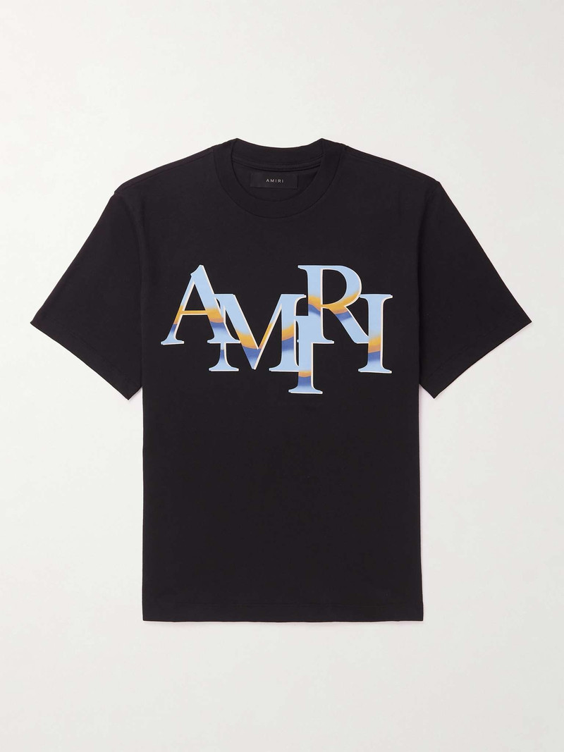 Staggered Logo-Print Cotton-Jersey T-Shirt - 1