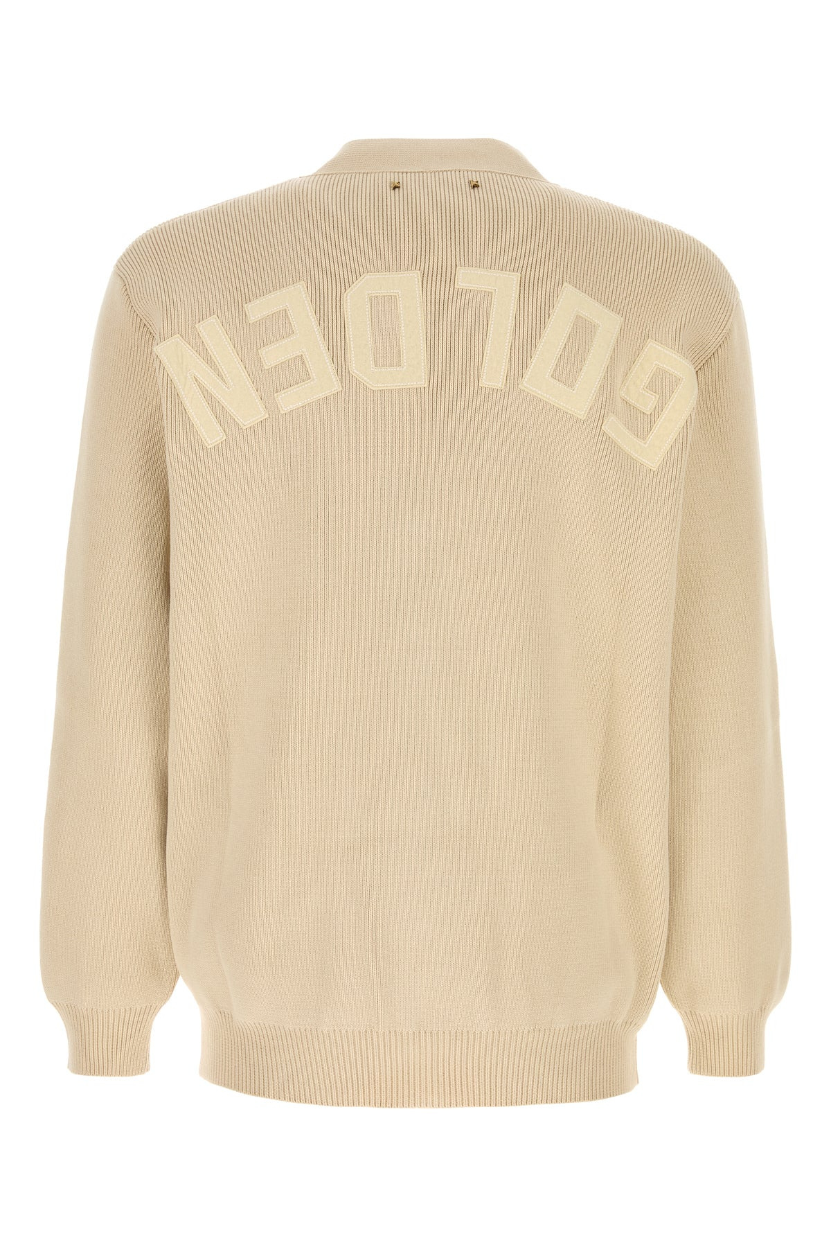 Beige stretch cotton blend cardigan - 2