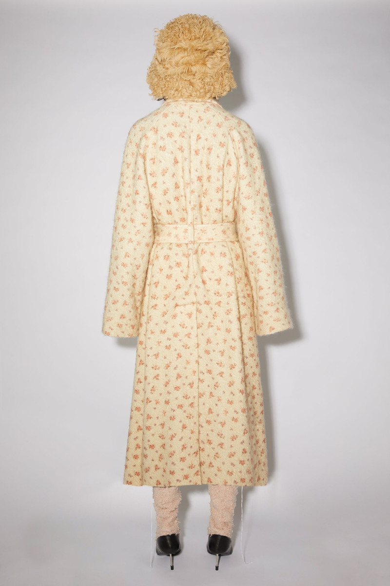 Floral car coat - Cream/red 3