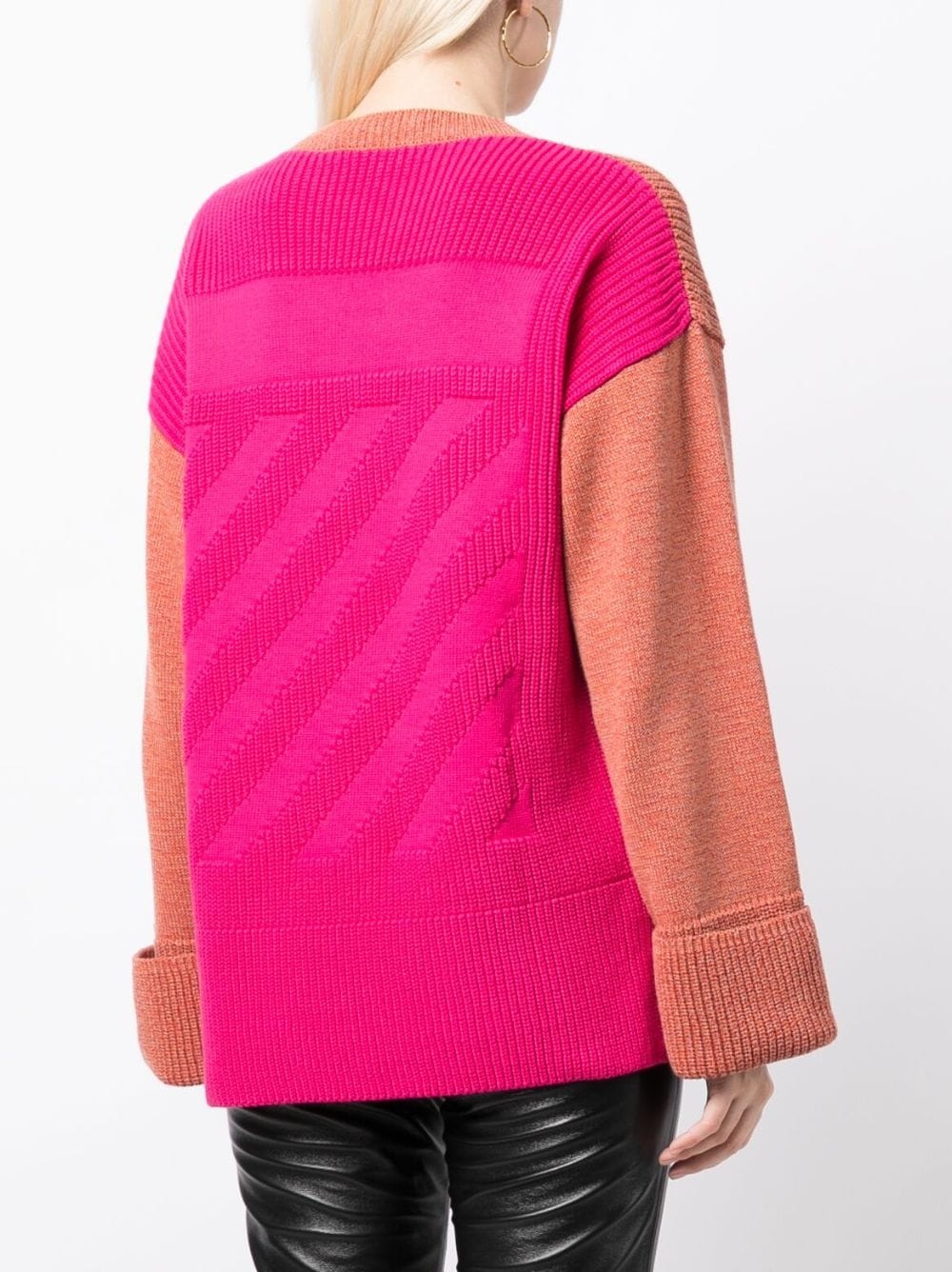 colour-block ribbed-knit jumper - 4