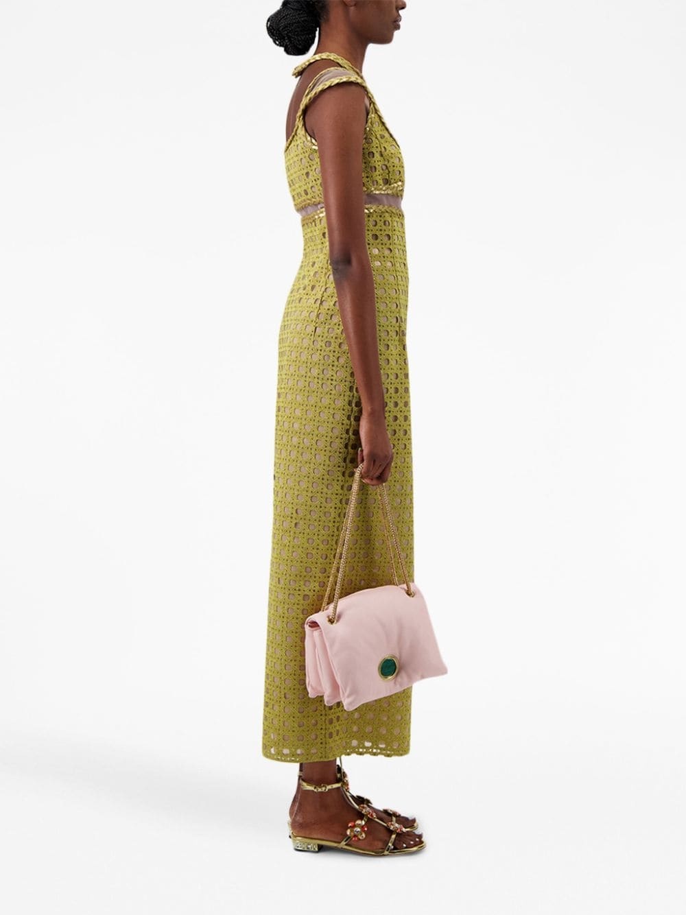 halterneck macramÃ© maxi dress - 3
