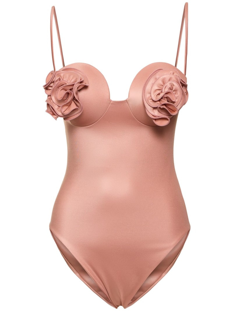 MAGDA BUTRYM Lycra 3d flower one piece swimsuit