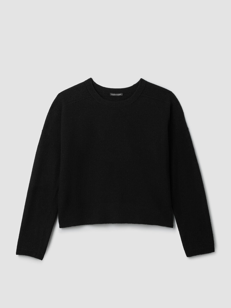 Fine Felted Wool Crew Neck Short Top in Regenerative Wool 1