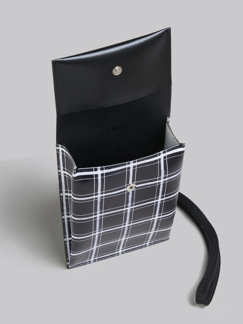 BLACK AND WHITE CHECKED TRIBECA PHONE CASE - 4