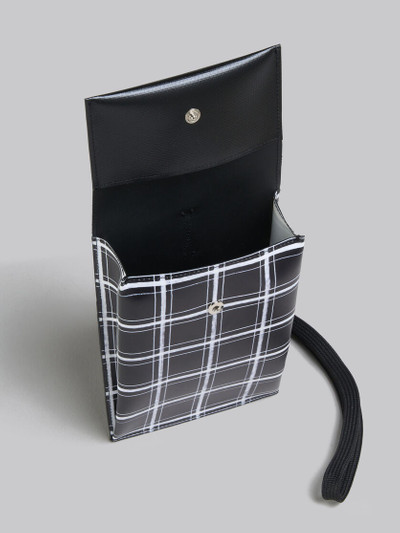 Marni BLACK AND WHITE CHECKED TRIBECA PHONE CASE outlook