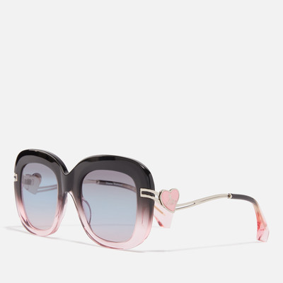 Vivienne Westwood Vivienne Westwood Women's Square Frame Sunglasses - Gloss Crystal Grey/Pink Gradient outlook