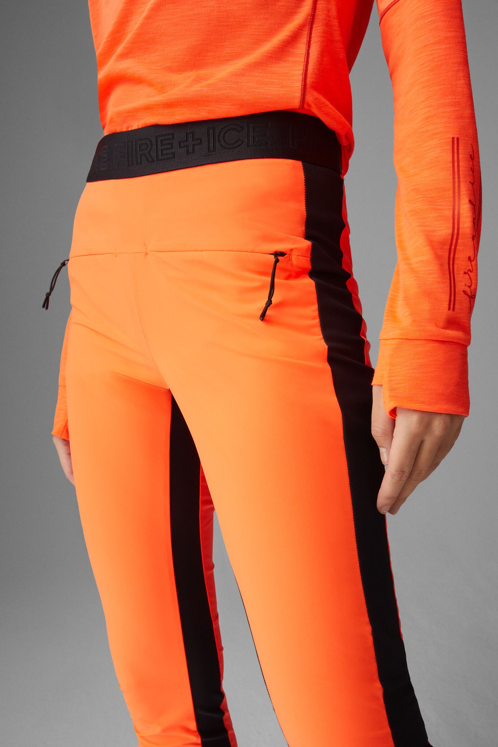 Susi Stretch pants in Neon orange/Black - 5