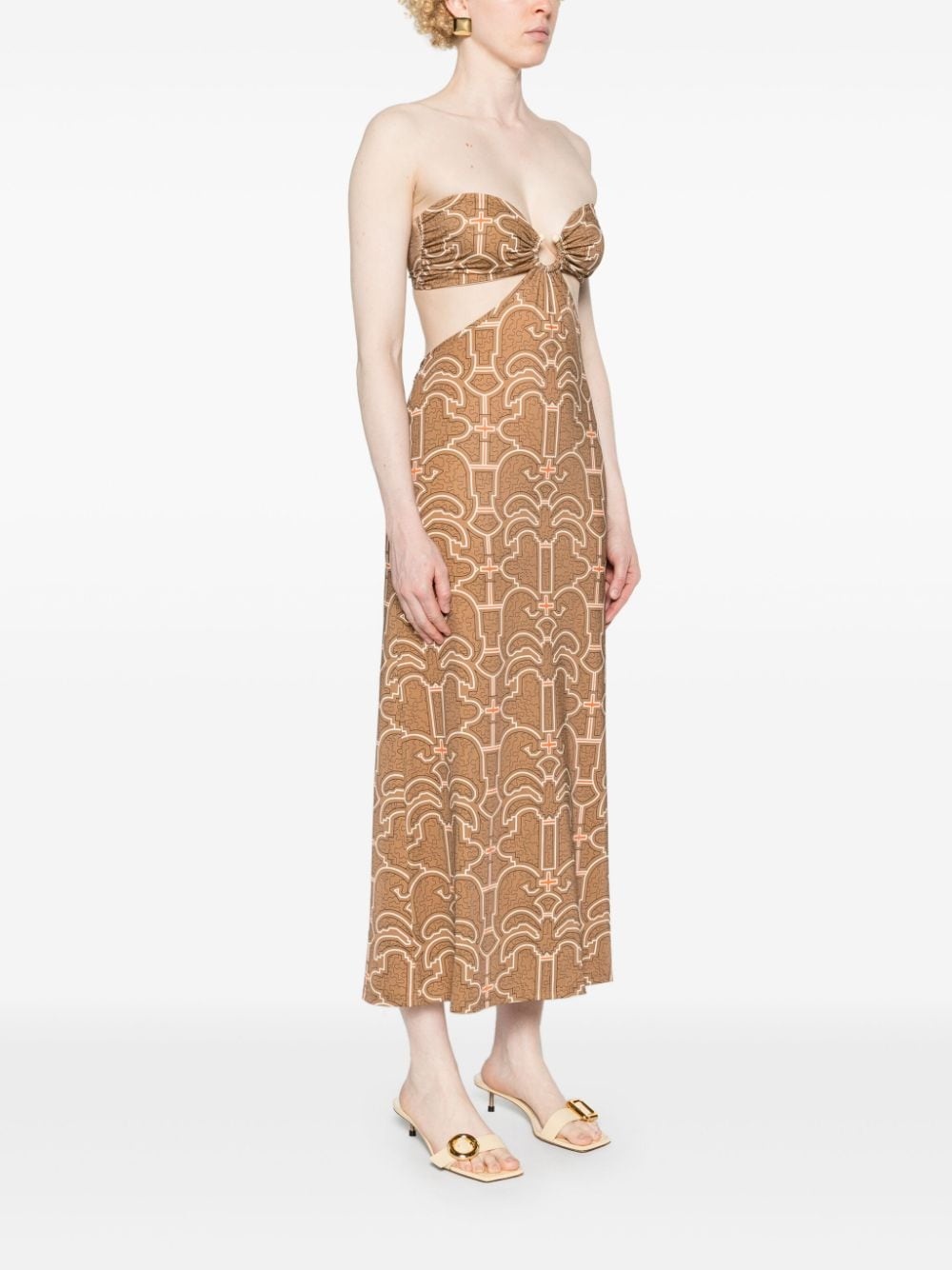 Jungle Geometry strapless maxi dress - 3