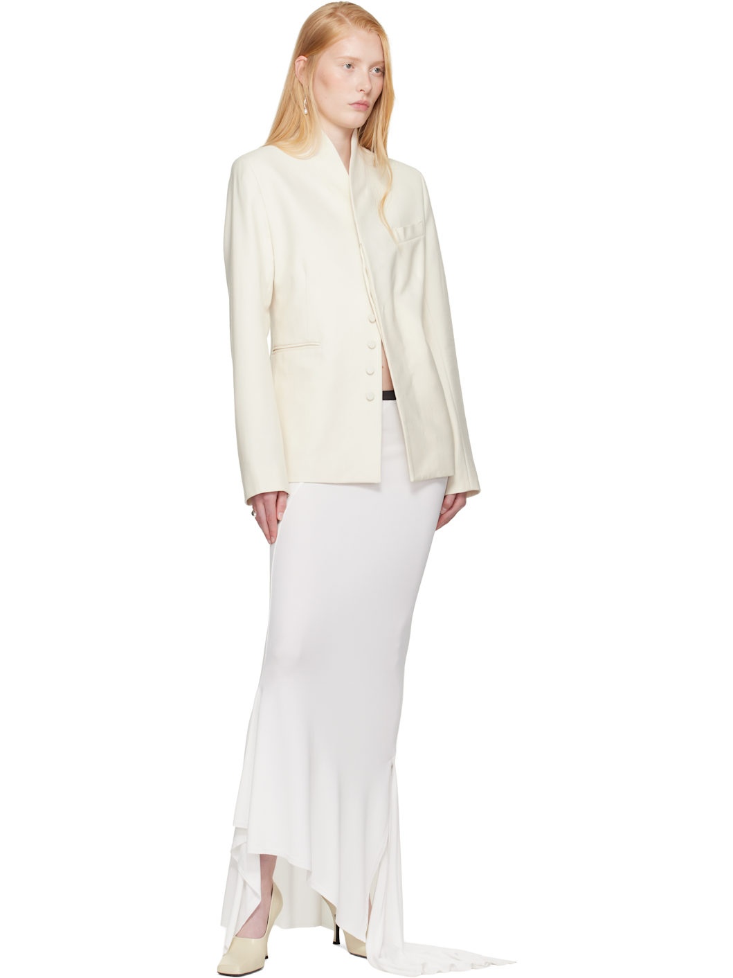 SSENSE Exclusive Bridal Capsule Asymmetric Fish Tail Maxi Skirt - 5