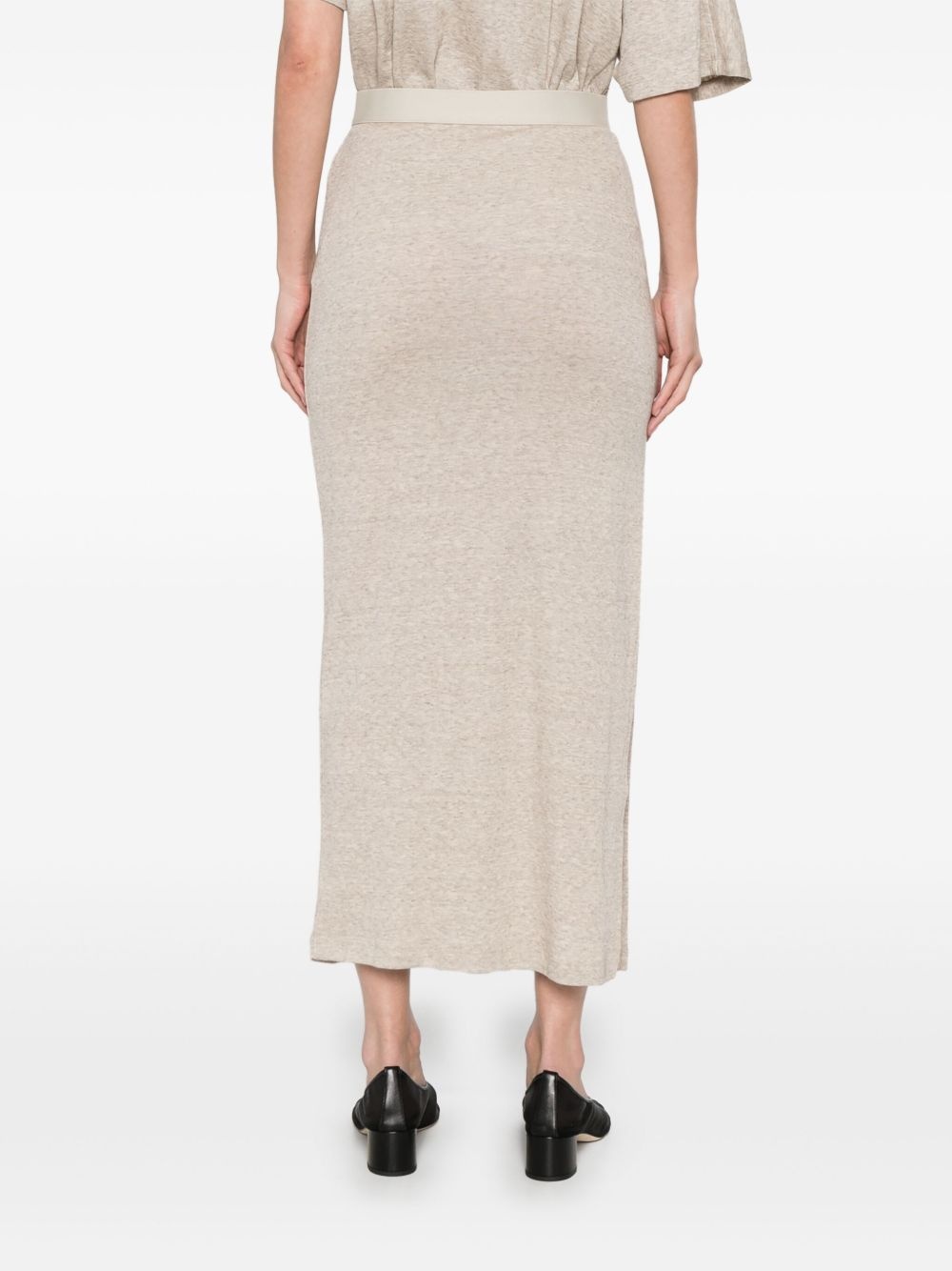 logo-waistband midi skirt - 4