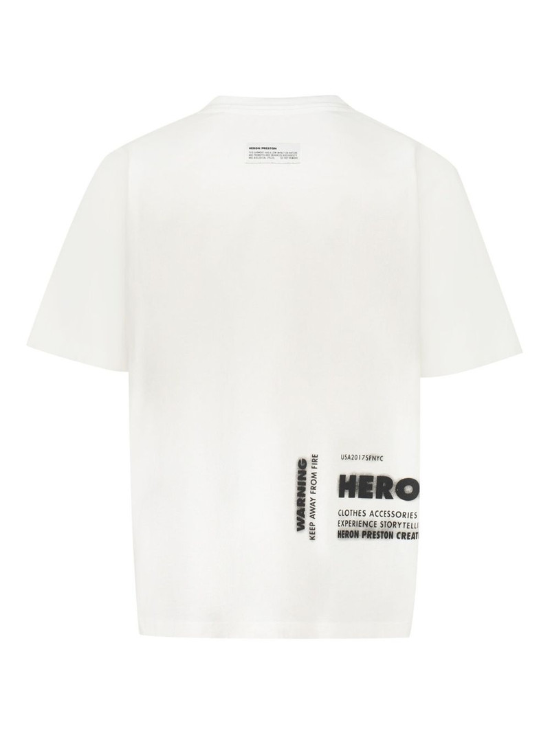 Heron Preston x Cat printed cotton T-shirt outlook