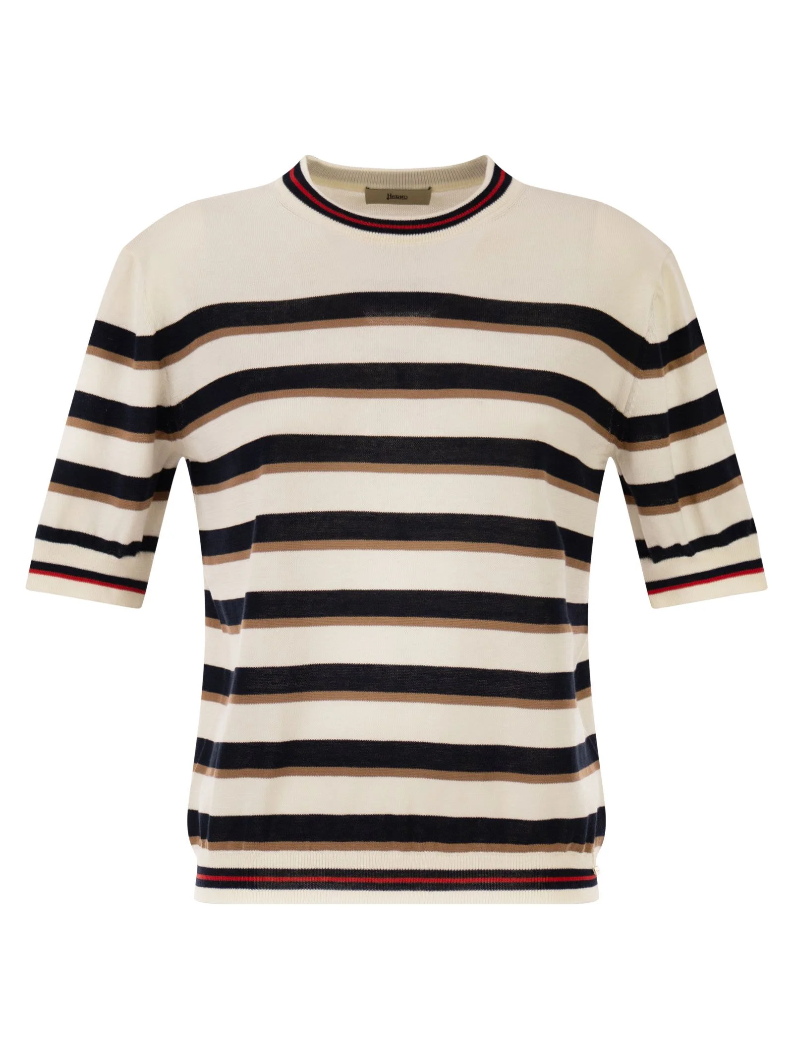 Herno Women Short-Sleeved Striped Cotton Jumper - 1