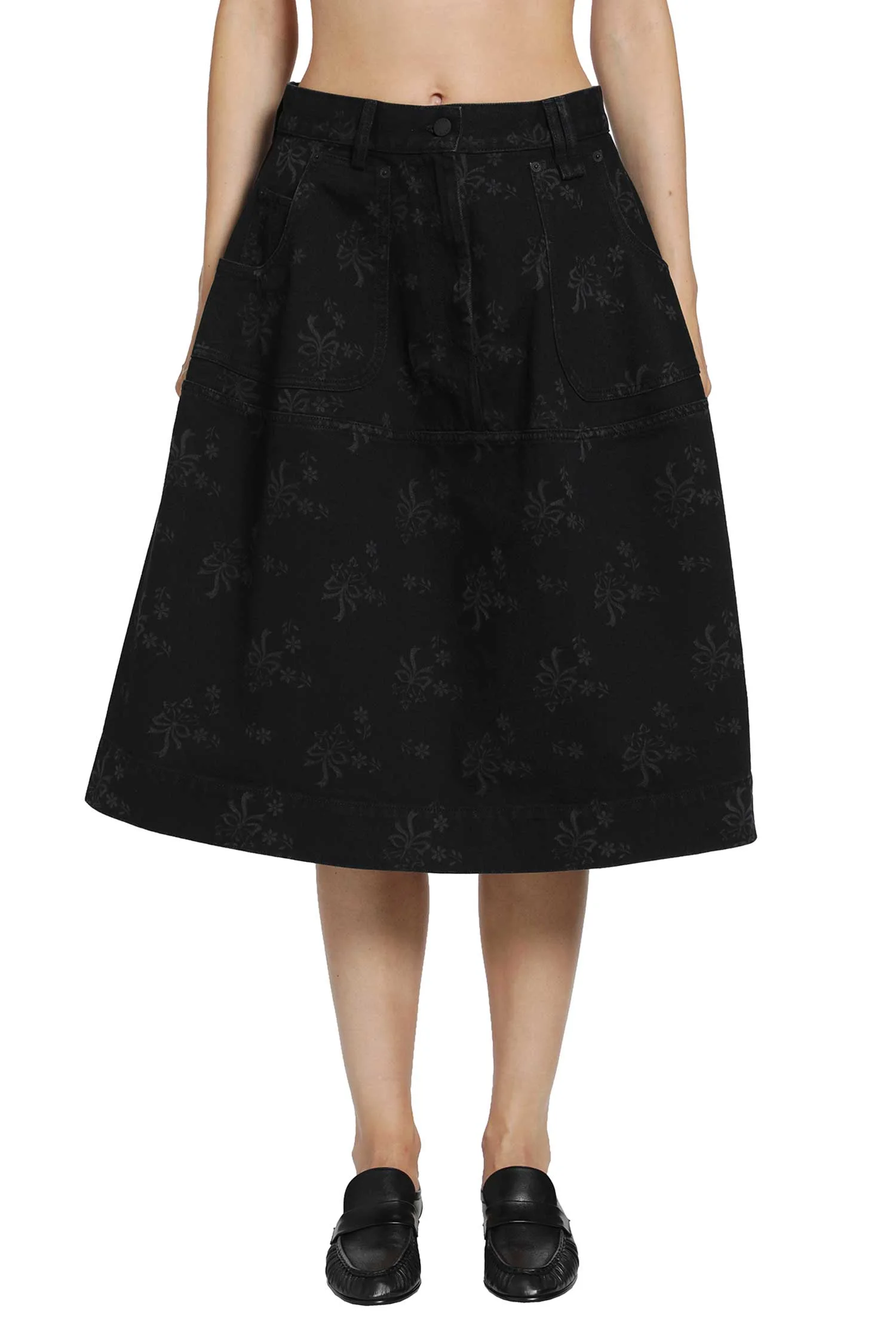 Denim Utility Hip Bustle Skirt - 1