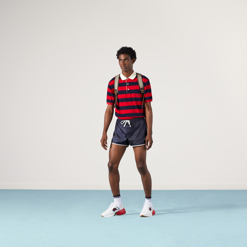 GUCCI GG nylon swim short with bee outlook