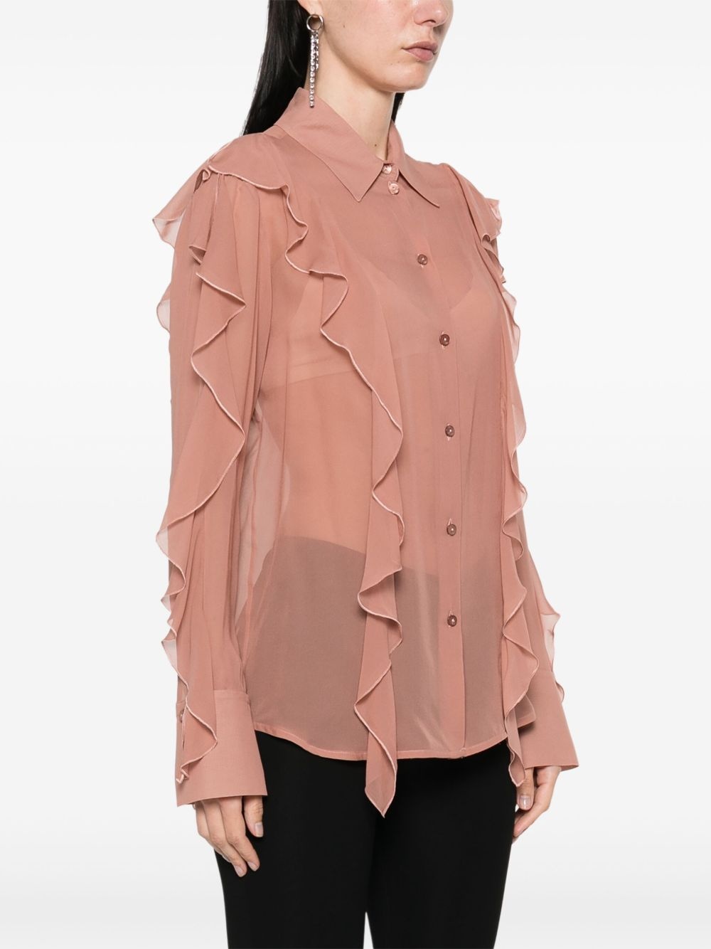 ruffled silk shirt - 3