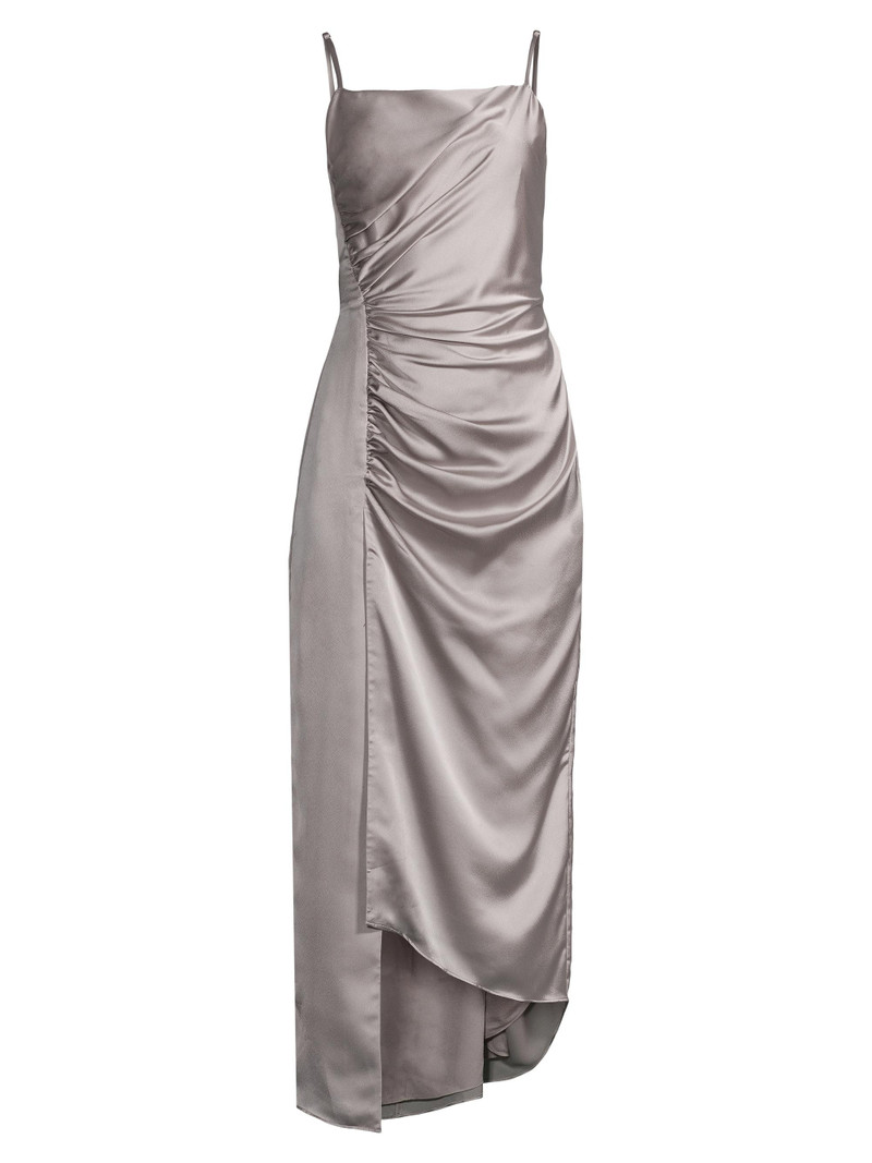 Women's Lilliana Satin Draped Slip Dress - Silver 1