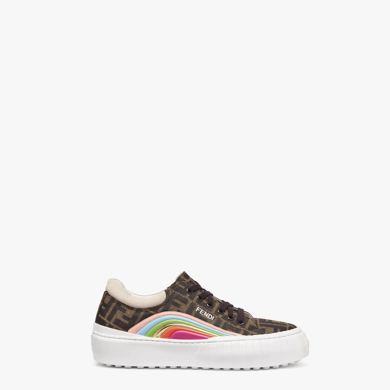 Brown fabric low-tops - 1