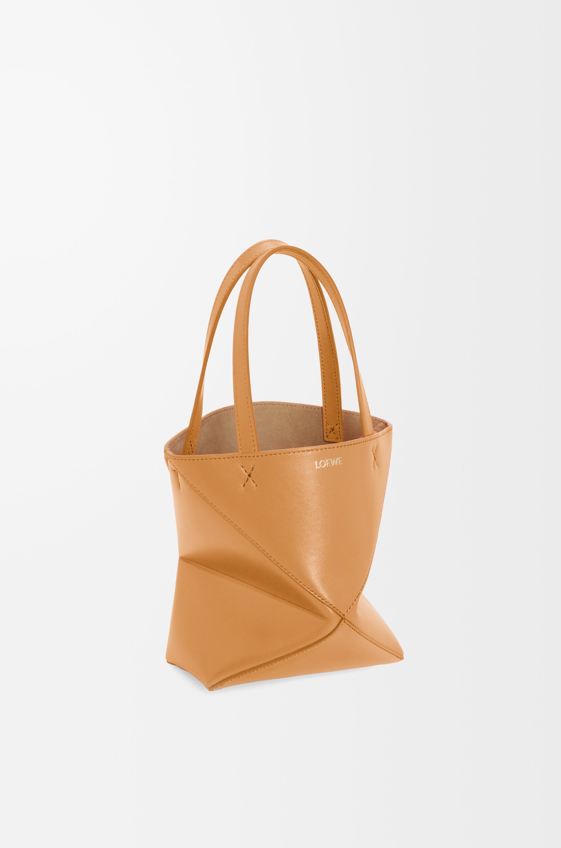 Mini Puzzle Fold Tote in shiny calfskin - 4
