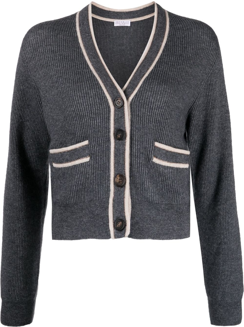 V-neck knitted cardigan - 1