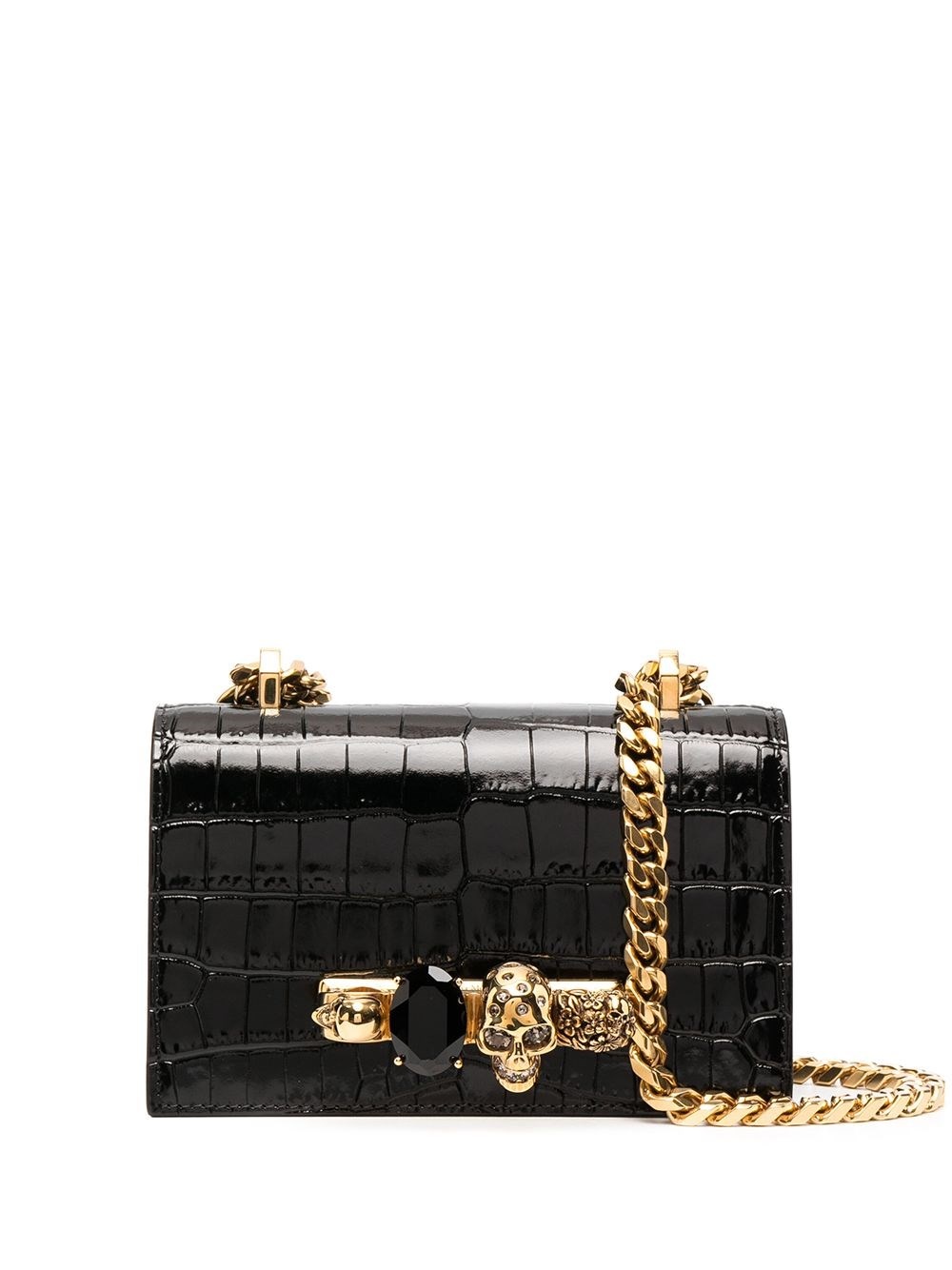 Jewelled Satchel mini leather crossbody bag - 1