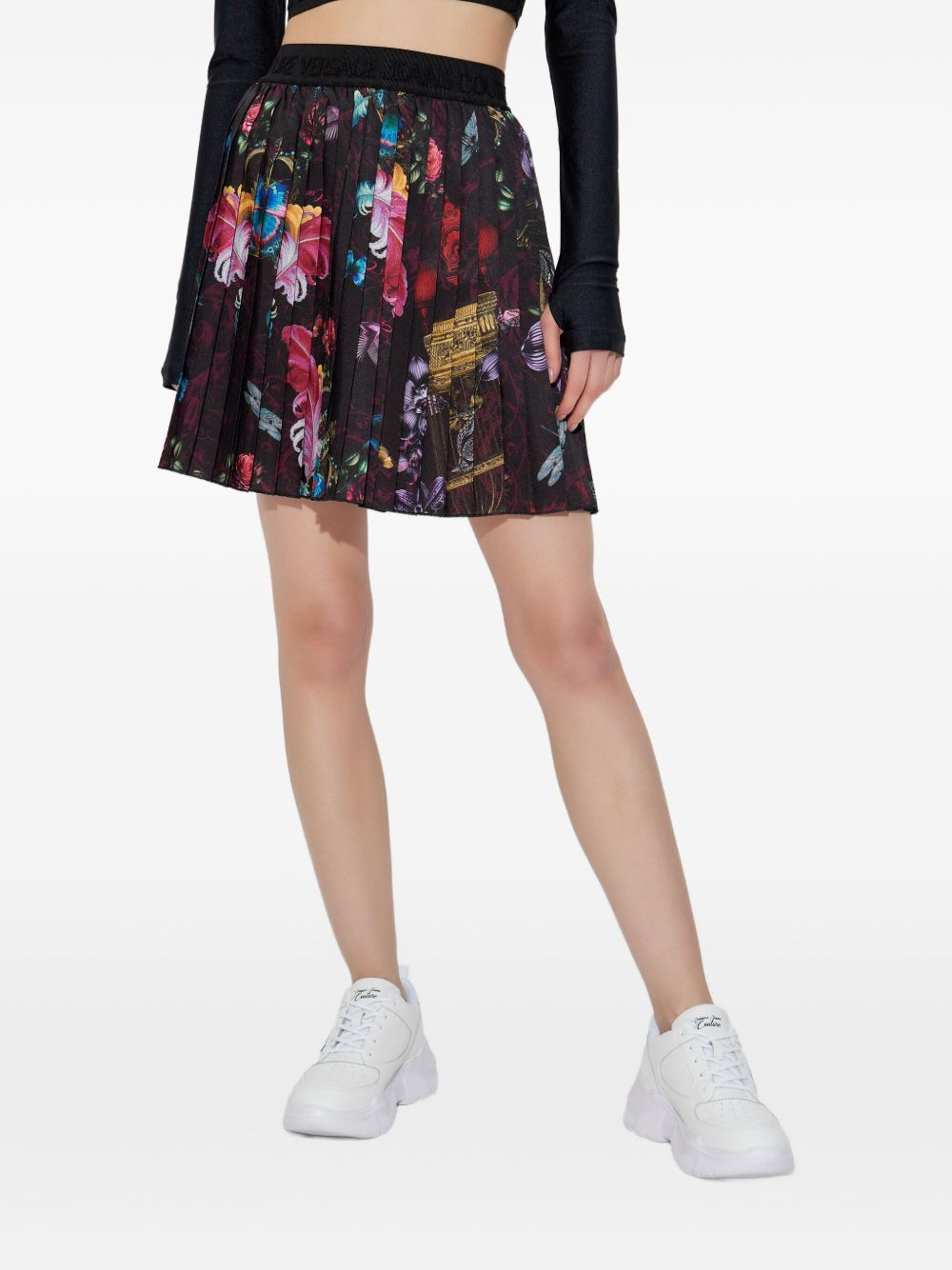 floral-print pleated skirt - 3