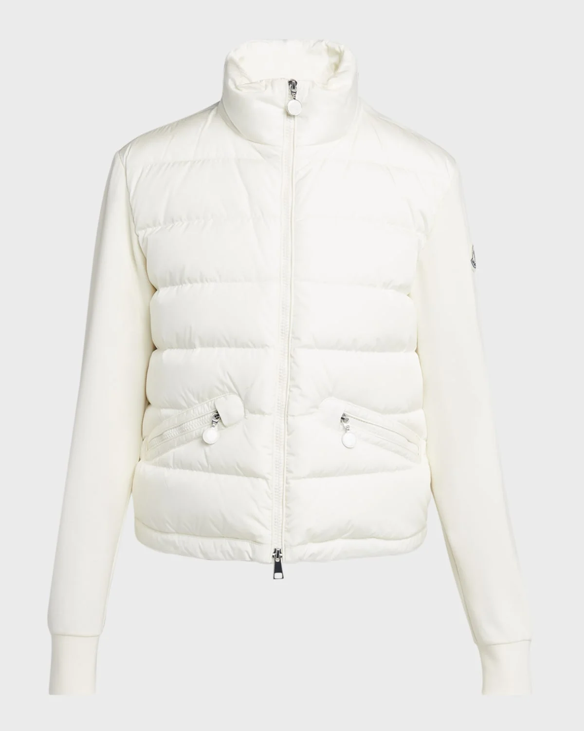 Quilted Nylon Zip-Up Cardigan - 1
