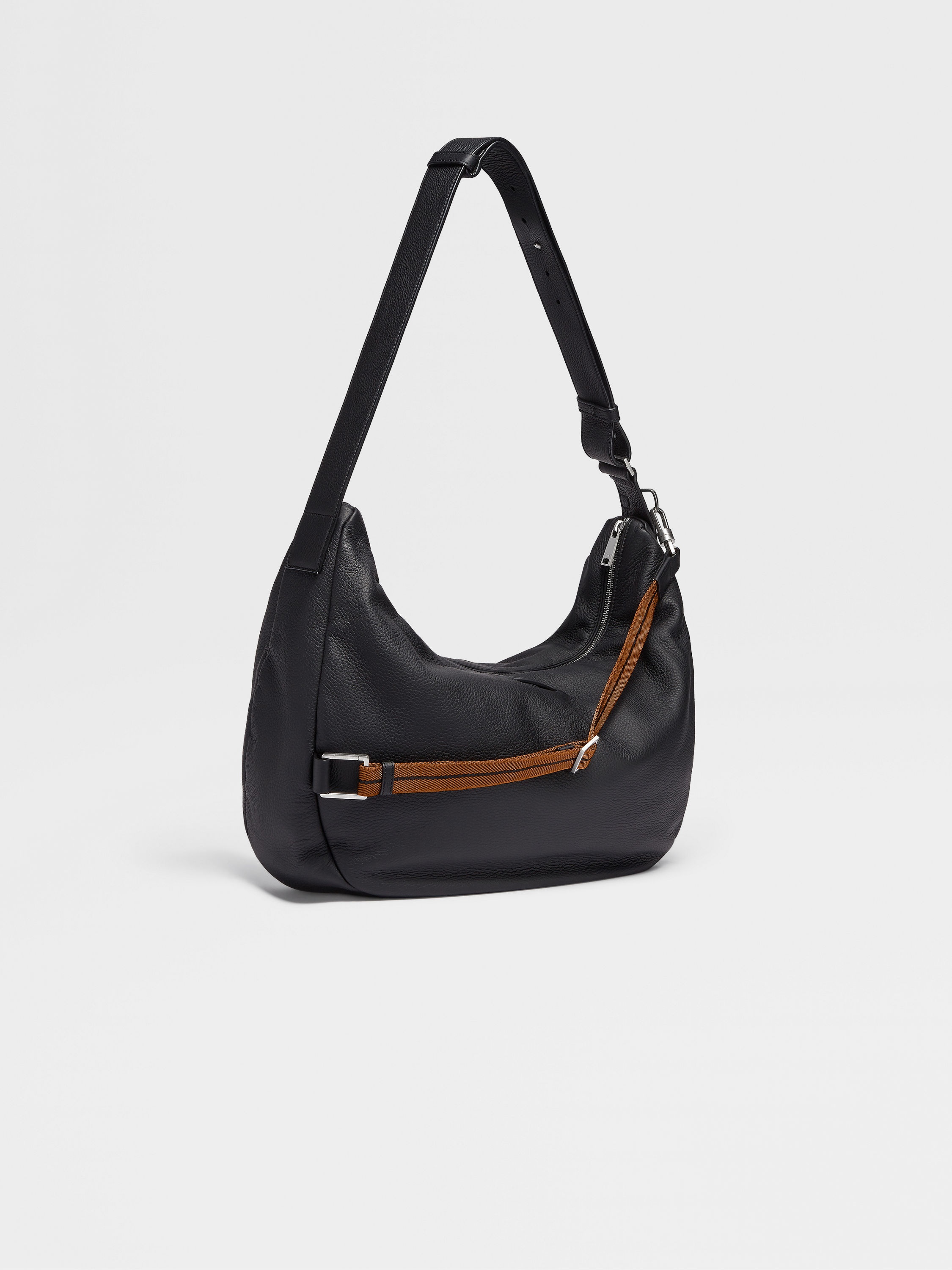 BLACK DEERSKIN PANORAMA HOBO BAG - 3
