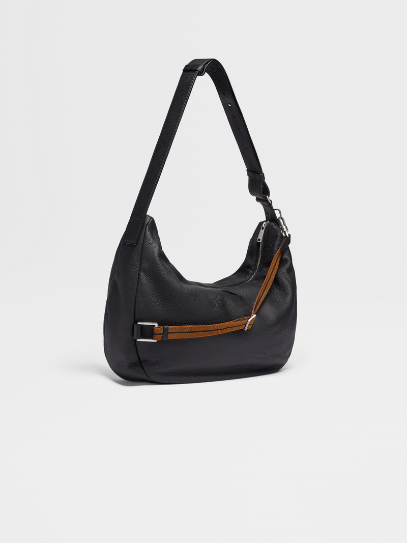 BLACK DEERSKIN PANORAMA HOBO BAG 3
