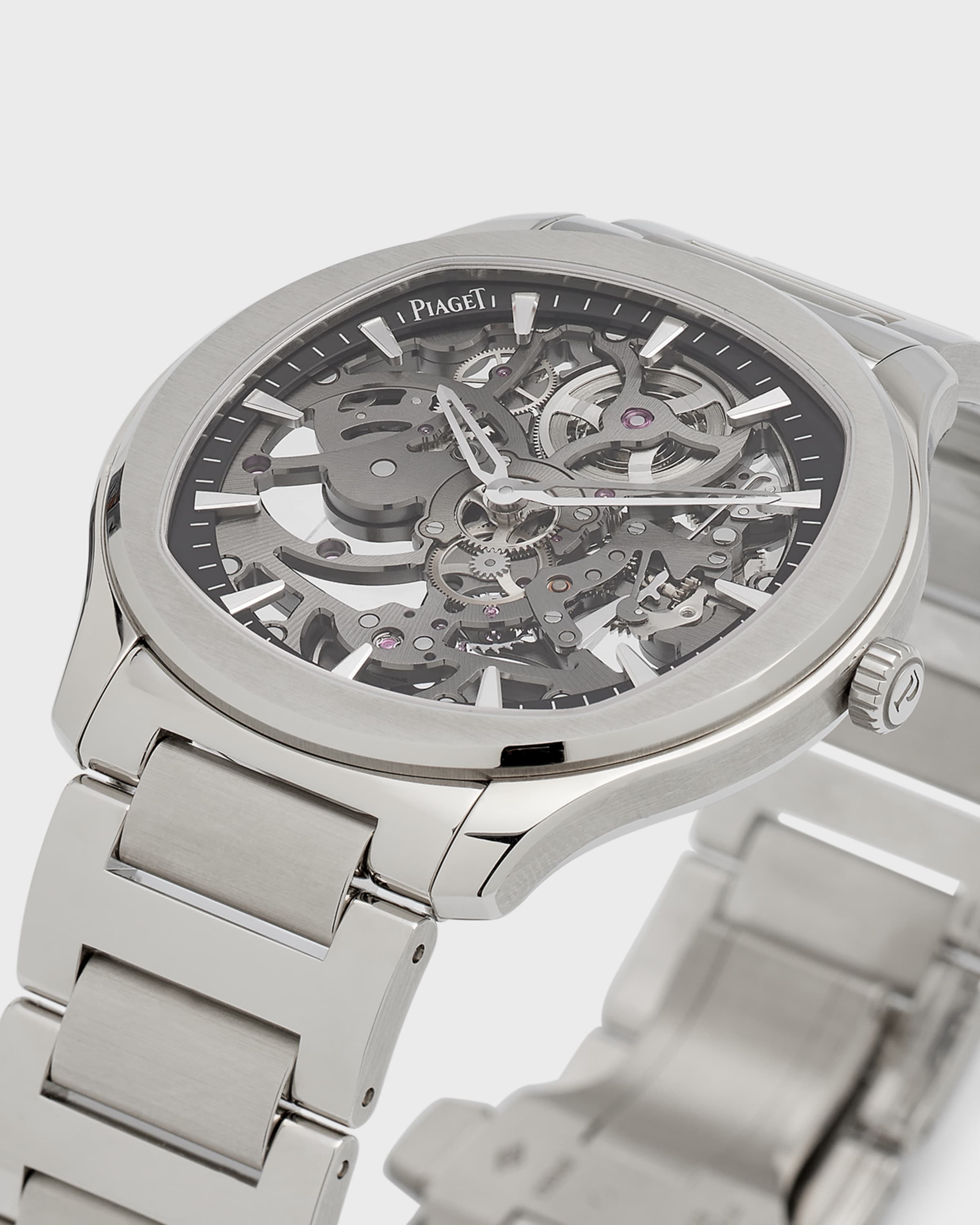 42mm Polo Skeleton Watch with Bracelet Strap, Gray - 3