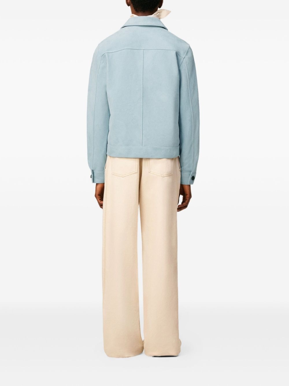 suede button-up jacket - 4