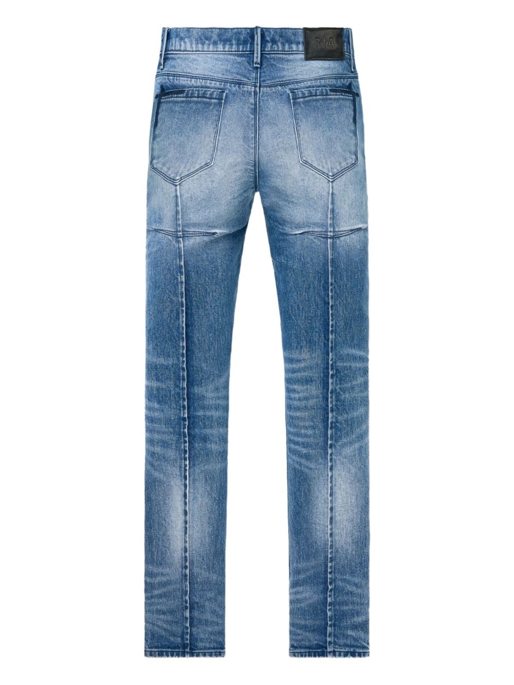 distressed panelled jeans - 2