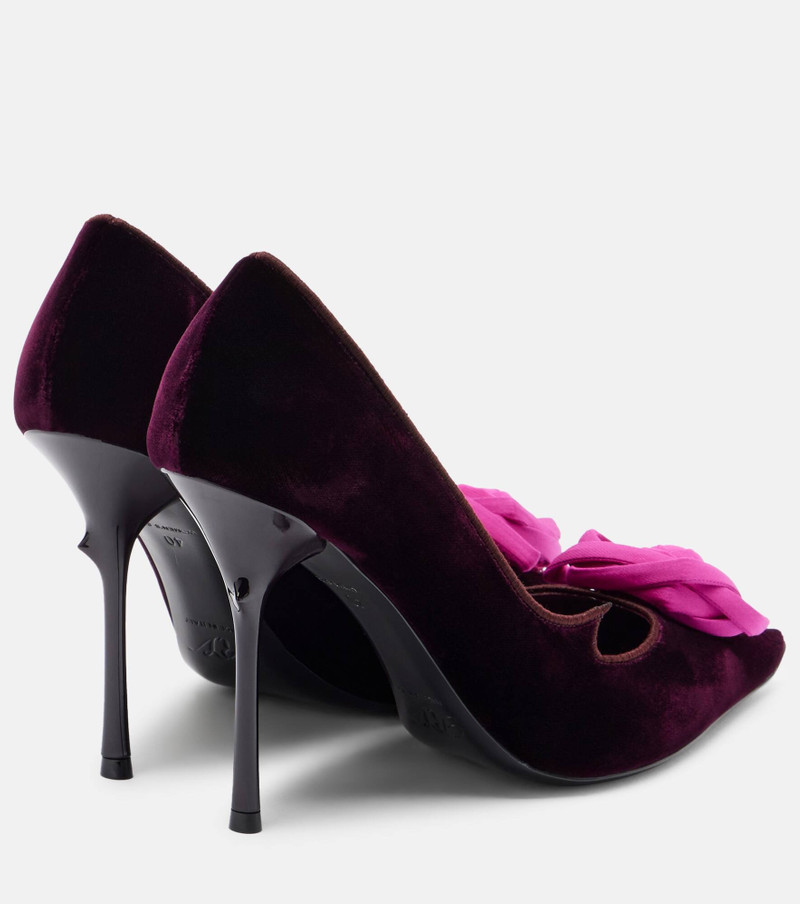 Epine Rose 100 floral velvet pumps 2