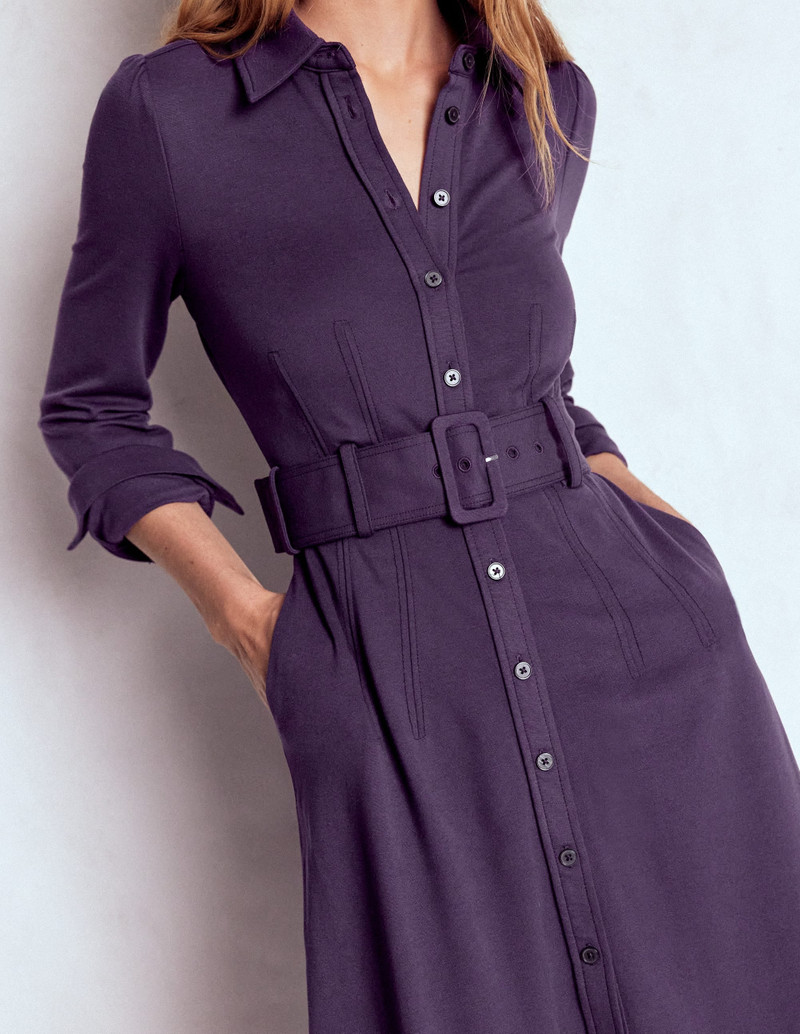 Anita Long Sleeve Shirt Dress-Blackberry 7