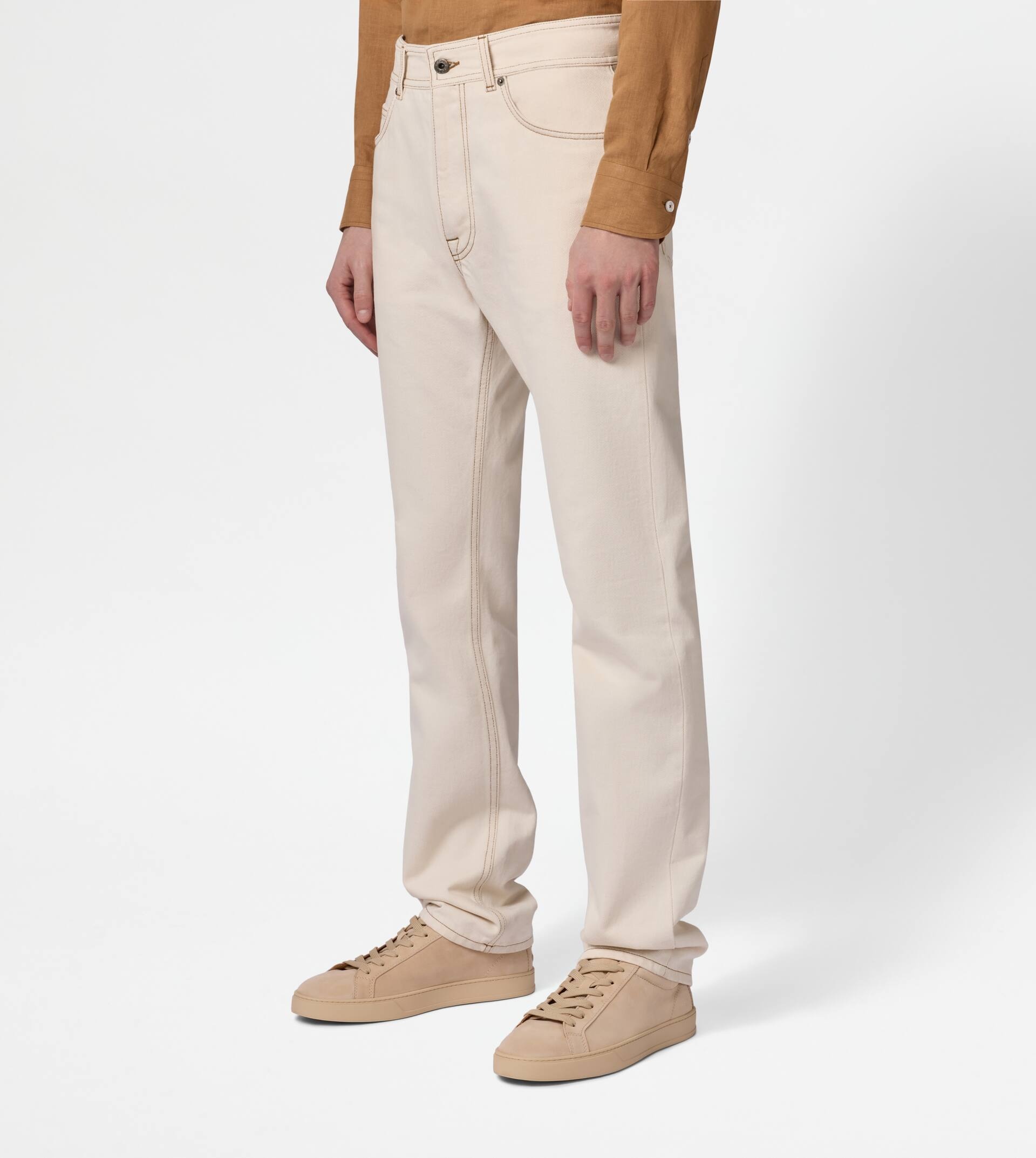 5 POCKET JEANS - BEIGE - 3
