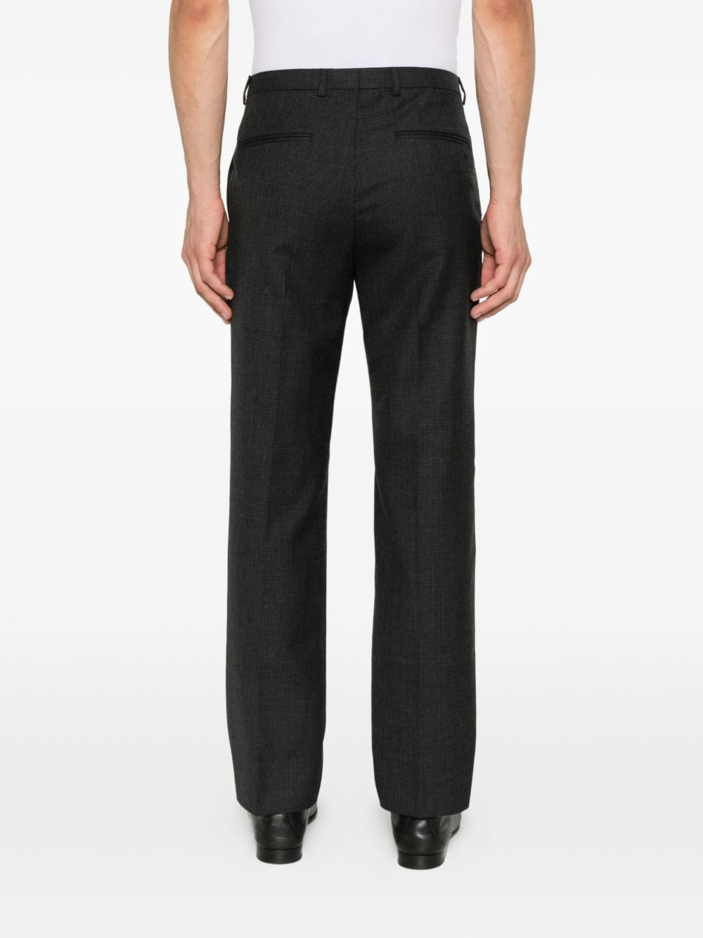 checked wool trousers - 4