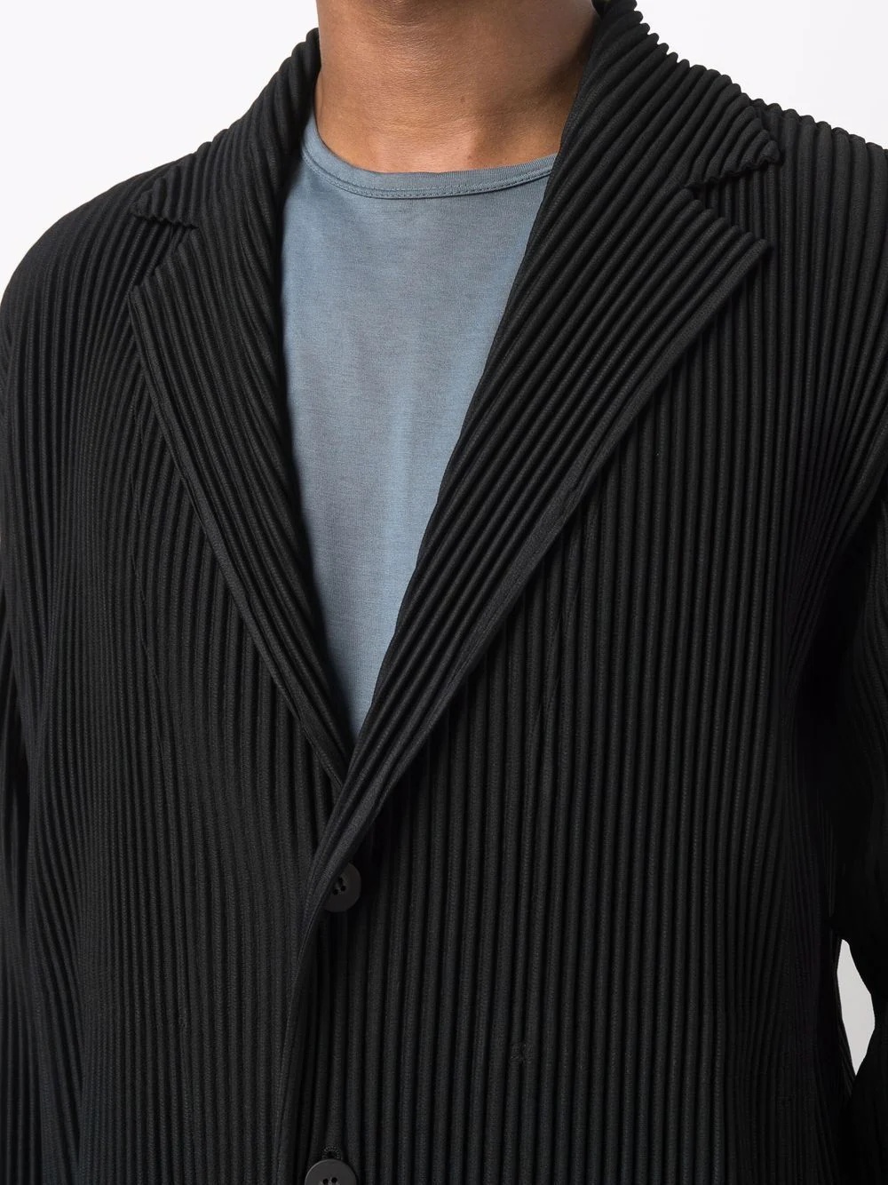 pleated single-breasted blazer - 5