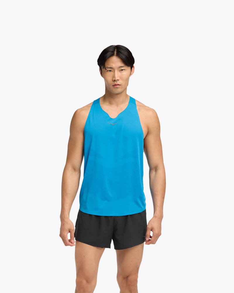 Men's Race Day Singlet Top in Hoka Blue 1