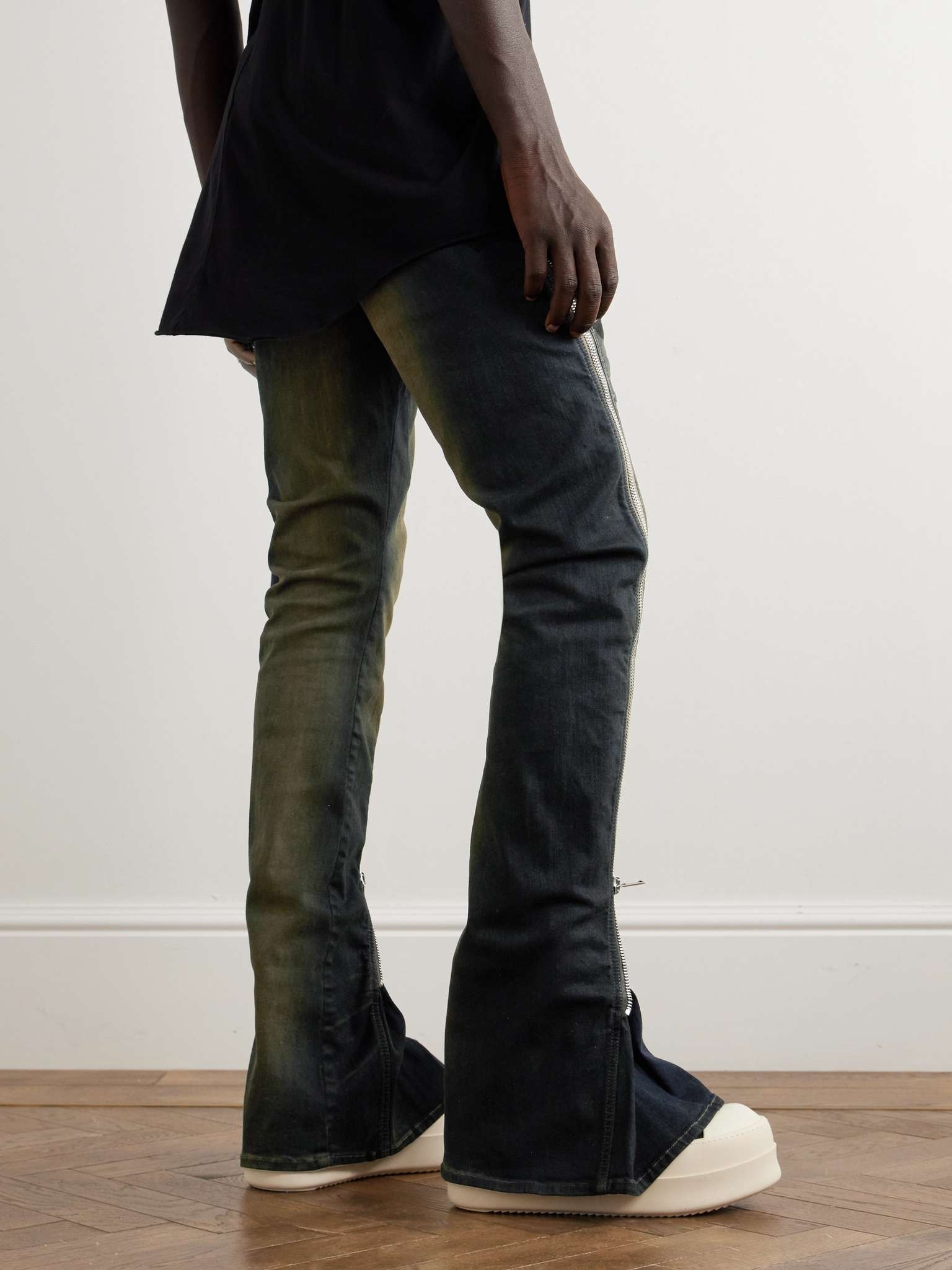 Bolan Banana Slim-Fit Flared Zip-Embellished Jeans - 4