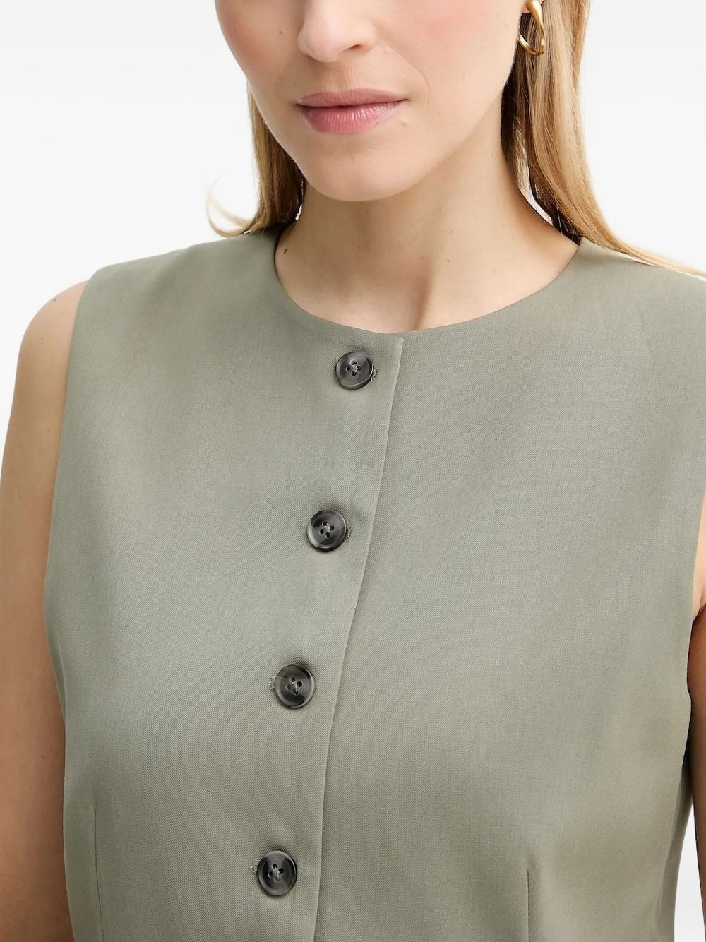 Saruma button-front sleeveless top - 3