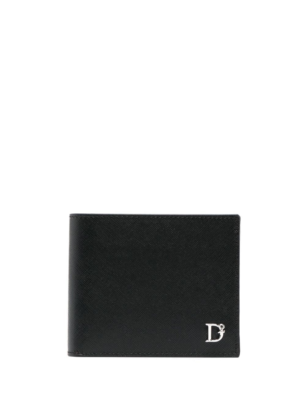 logo-plaque leather bi-fold wallet - 1