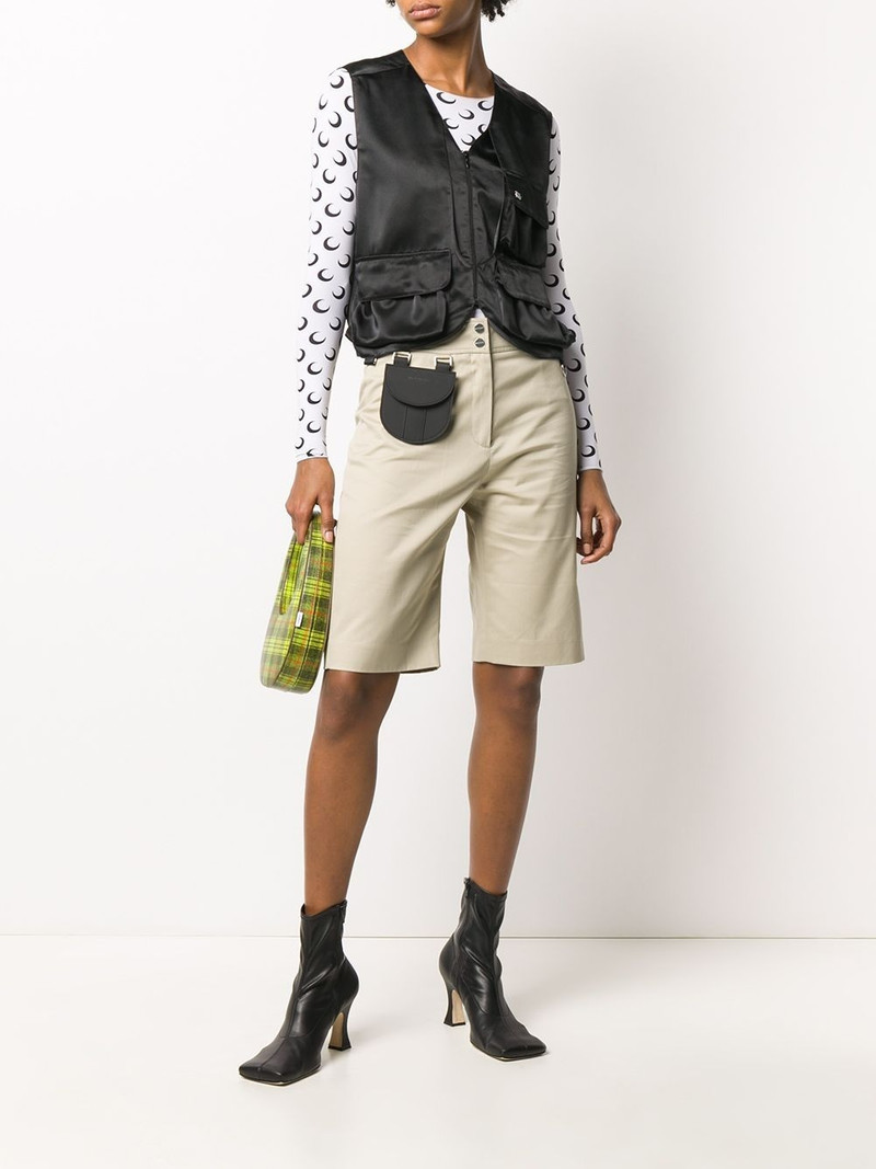 Palm Angels contrasting pocket knee-length shorts outlook
