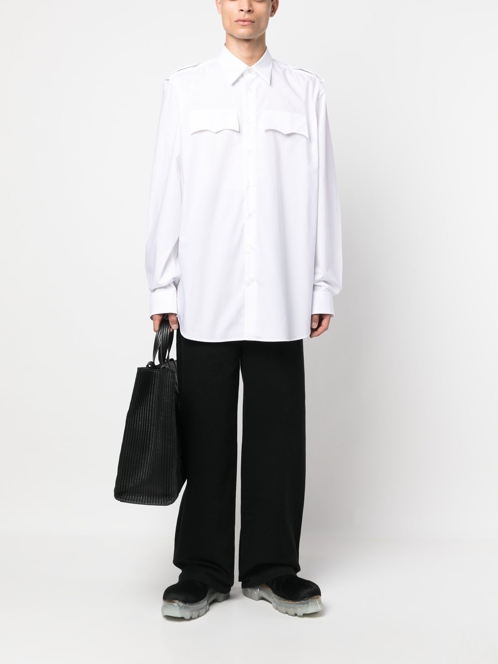 Raf Simons Uniform long-sleeved cotton shirt | REVERSIBLE
