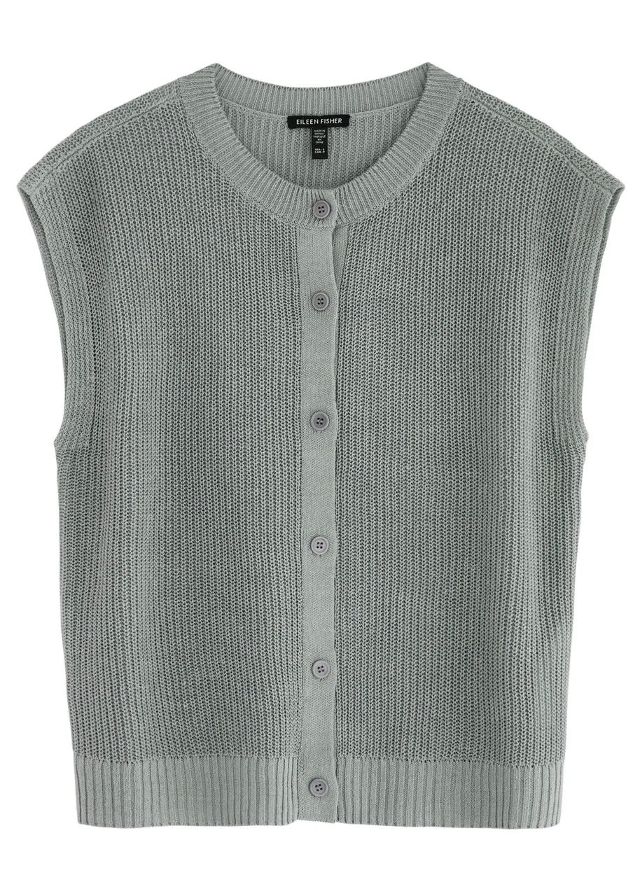 Eileen Fisher Ribbed Linen-blend Vest - 1