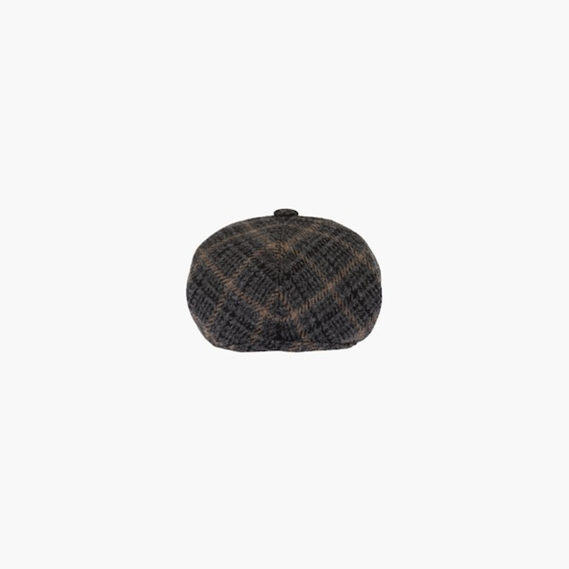 Plaid Shetland wool beret 3
