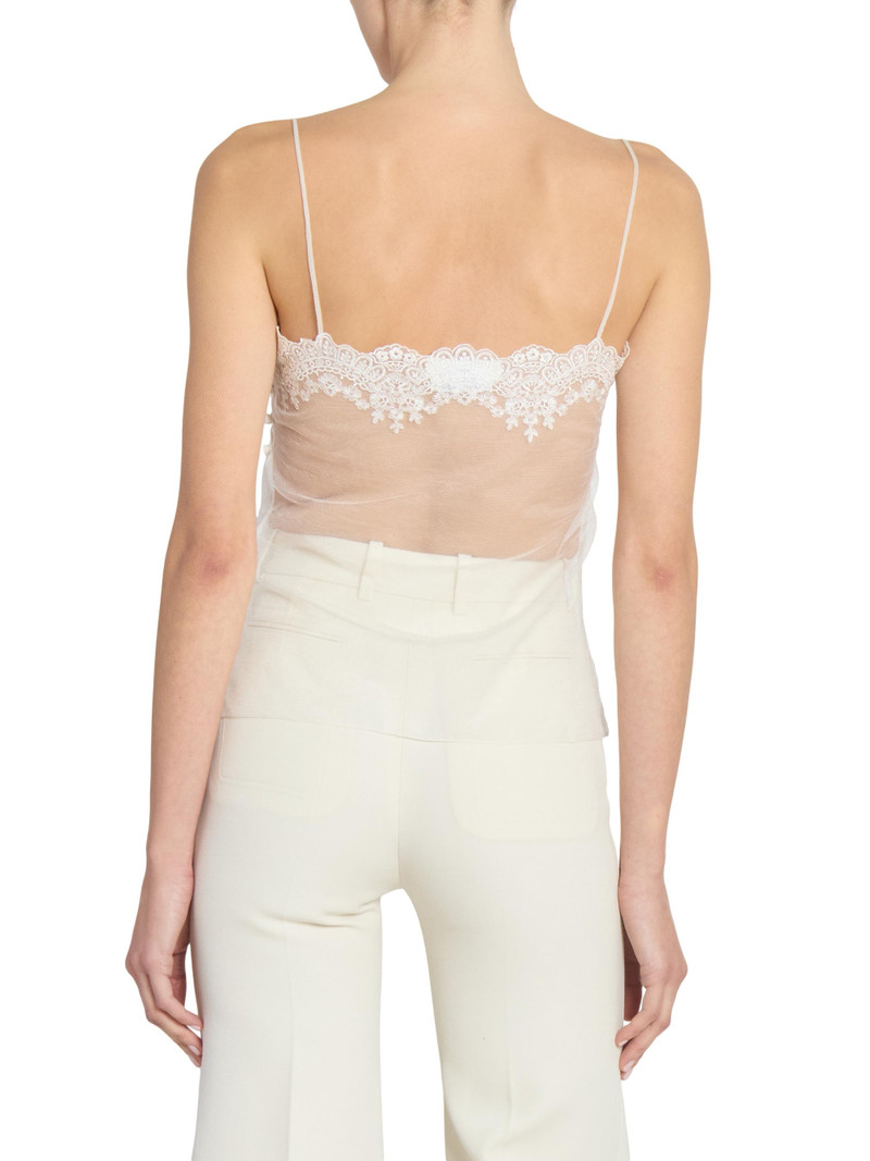 Women's Sheer Cami Top - Dusty White 5